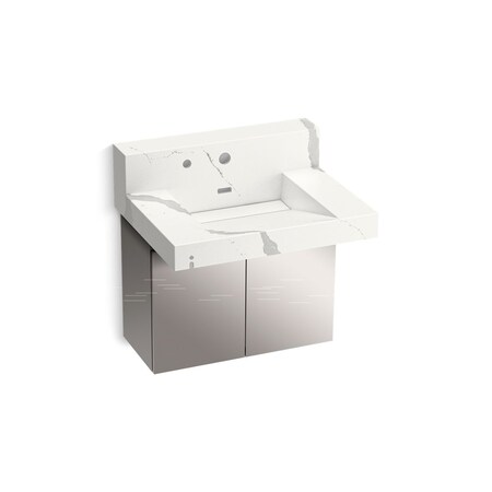 Kohler 30In Wall-Mount Lavatory System With Backsplash In Et Bianco Cal 81024-BSS-KEB